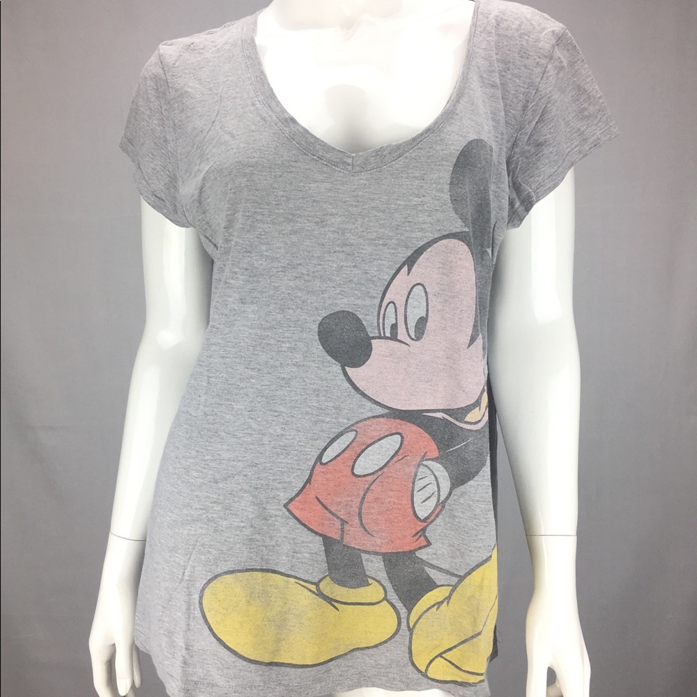 Disney Junior XXL 2X Gray Mickey Tee Vintage Look